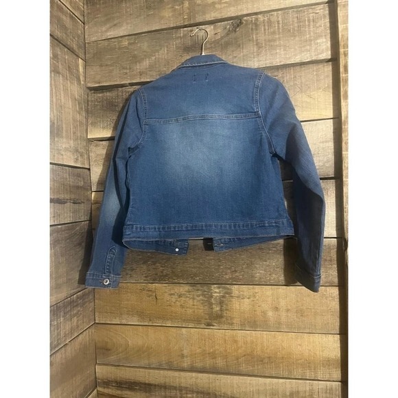 The Childrens Place Girls Denim Jacket Blue Size 14 XLTG Wash Button Front - Picture 5 of 7